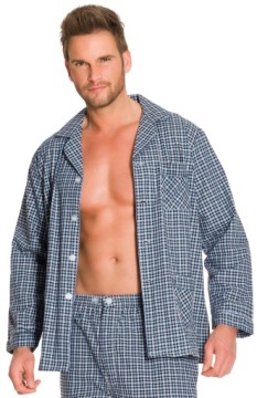 C5 РАССТЕГНУТАЯ ХЛОПКОВАЯ КЛЕТЧАТАЯ МУЖСКАЯ ПИЖАМА L