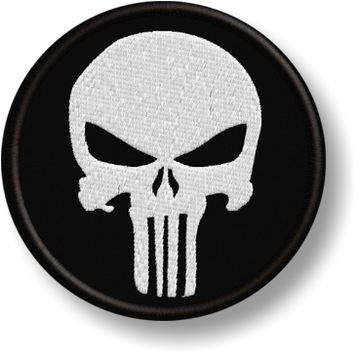 PUNISHER Naszywka Termo Haft NAPRASOWANKA 60mm