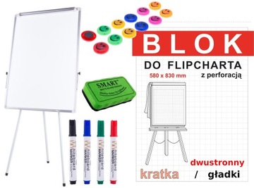 FLIPCHART tablica magnetyczna 70x100 biały stojak