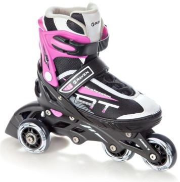 Роликовые коньки 3в1 RAVEN Profession Черный/Розовый 31-35