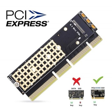 Переходник SSD M.2 NVMe NGFF M Key на PCI-e x4 x8 x16