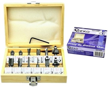 Frezy kształtowe stali szybkotnącej HSS 8mm 12 szt