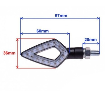 УКАЗАТЕЛИ ПОВОРОТА СТРЕЛОЧНЫЕ 15 LED ЗИГЗАГ ATV