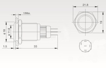 PBWB-16AP Антивандальная кнопка бистаба. 2А 250В