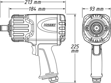 HAZET 9013TT пневматический ударный гайковерт 3/4 4100 Нм