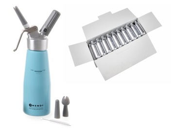 СИФОН ДЛЯ ВЗБЕННЫХ СЛИВ 0,5 Л HENDI + 20 КАРТРИДЖЕЙ