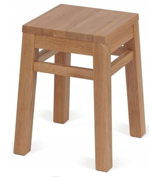 Taboret Luna H lity drewniany stołek dębowy