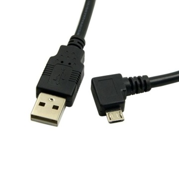 Kabel Kątowy MicroUSB Micro USB do USB LEWY 1M