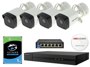 Zestaw monitoringu ZEWNĘTRZNY 4x Full HD Hikvision