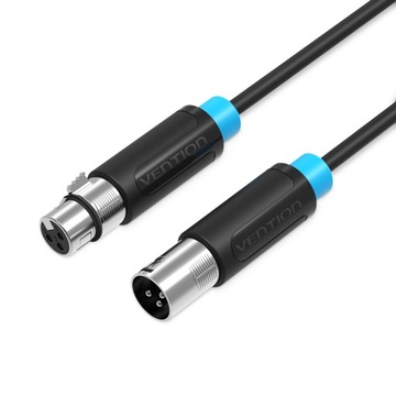 VENTION Kabel XLR Męsko Żeński 2x Ekran 23AWG 3m