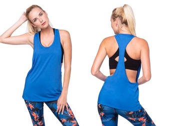 KOSZULKA SPORTOWA TOP BOKSERKA LUŹNA NIEBIESKA r L