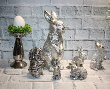 Красивый серебряный зайчик H20 Пасхальный