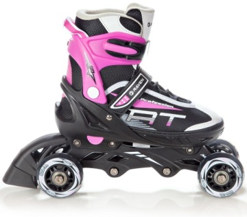 Роликовые коньки 3в1 регулируемые RAVEN Profession Черный/Розовый 35-39