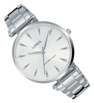 Klasyczny srebrny zegarek damski na bransolecie Lorus RG245PX9 + GRAWER