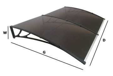 НАВЕС НАД ДВЕРЬЮ ТЕНТ НА ​​КРЫШЕ 200 х 150 Алюм.