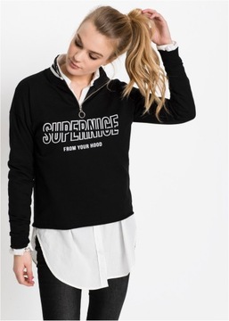 B.P.C czarna bluza z nadrukiem r.40/42