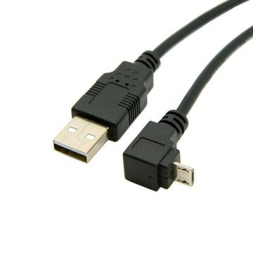 Kabel Kątowy Micro USB do USB DOLNY 1M