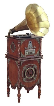 GRAMOFON PATEFON RETRO STYLIZOWANY MEBLE BIUROWE