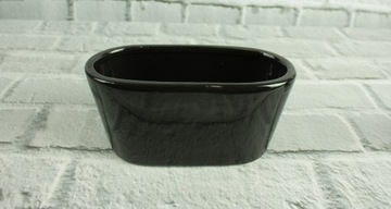 Doniczka ceramiczna osłonka czarna owal 16,5x7x8