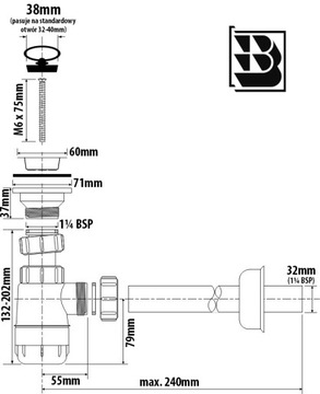 Syfon umywalkowy McAlpine 32 mm HC1L