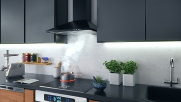 КУХОННАЯ ВЫТЯЖКА 60см ДЫМОХОД + ТРУБА + ДЫМОХОД BT-214