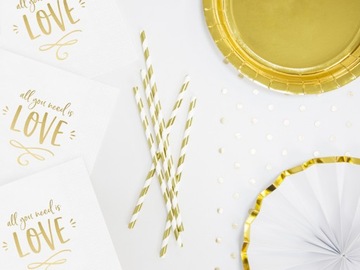 Трубочки бумажные GOLD STRIPES, металлизированные, 10 шт.