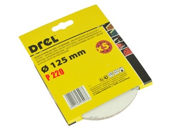 ШЛИФОВАЛЬНЫЙ ДИСК, БУМАГА НА ВЕЛКРО ДЛЯ ВИЦИЛЯЦИОННОЙ ШЛИФОВАЛЬНОЙ СТАНКИ 125мм гр220 5 шт.