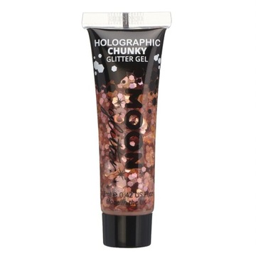 Holographic Chunky Glitter Gel MOONGLOW Róż-Złoty