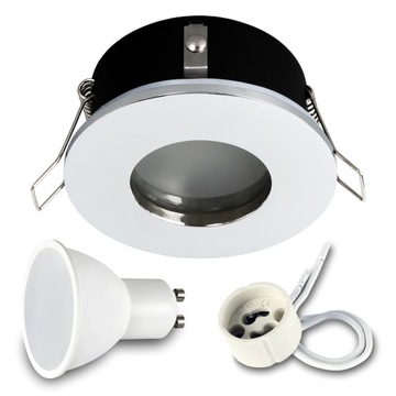 Oprawa wpuszczana halogen IP44 + LED GU10 7W 4000K