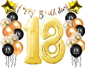 ZESTAW NA 18 URODZINY BALON 100CM baner CZ03