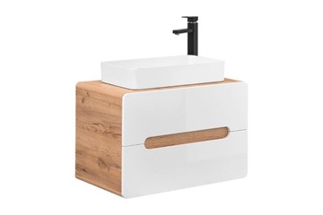 SZAFKA Z UMYWALKĄ BIAŁĄ NASTAWNĄ ARUBA 80CM