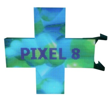 KRZYŻ APTECZNY 2xP8-96X96cm RGB VIDEO ANDROID iOS