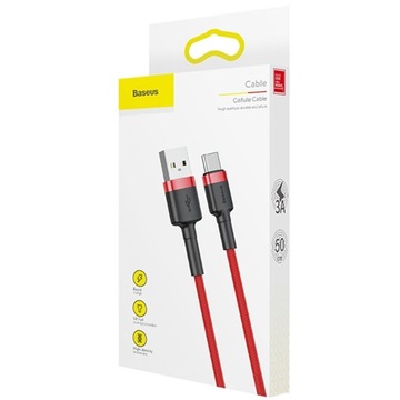 Короткий USB-кабель Baseus Fast USB-C, тип C, 3A, 50 см