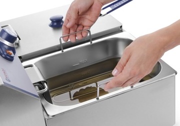 Фритюрница 2х4 л, HENDI, Kitchen Line, 8л, 230В/6000Вт, 470х380х(В)315мм