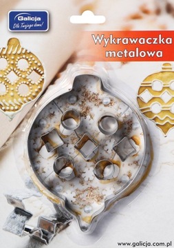 SWIĄTECZNA FOREMKA WYKRAWACZ DO CIASTEK PIERNIKÓW BOMBKA BOŻE NARODZENIE