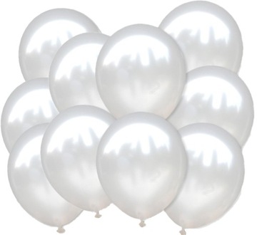 Balony PERŁOWE białe metalik 12