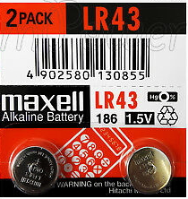BATERIA BATERIE Maxell LR43 L1142 RW84 AG12 2szt