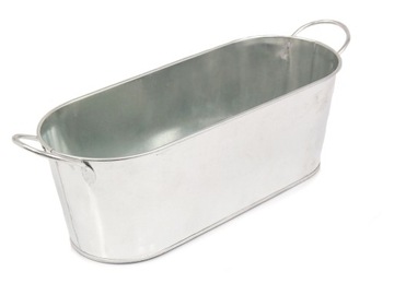 owalna DONICZKA OSŁONKA kwiaty srebrna OCYNK 27 cm