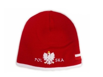 POLSKA CZAPKA ZIMOWA DLA KIBICA POLSKI HAFT