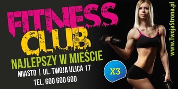 Baner reklamowy Reklama - Fitness club 3x1m