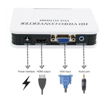 Конвертер VGA в HDMI + аудиоадаптер v1.3