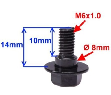 Пластиковый крепежный винт обтекателя кузова, 10 шт. M6x14 QUAD ATV