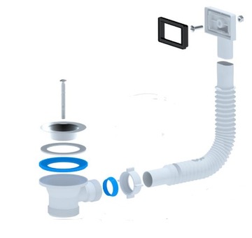 Компактный сифон для одинарной настенной мойки.