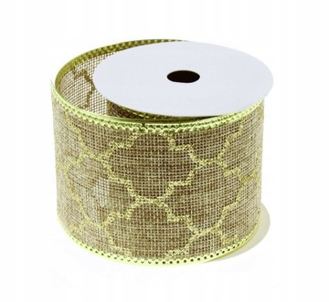 Джутовая декоративная лента 2,7 м 6,3 см УЗОРЫ