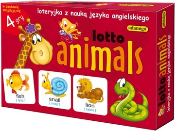 LOTTO ANIMALS LOTERYJKA GRA EDUKACYJNA ADAMIGO
