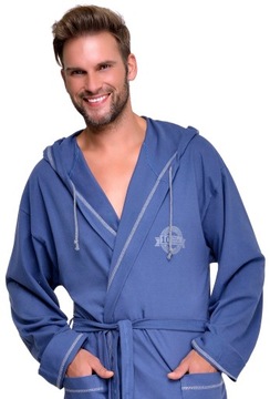 ХЛОПКОВЫЙ МУЖСКОЙ ХАЛАТ С КАПЮШОНОМ M