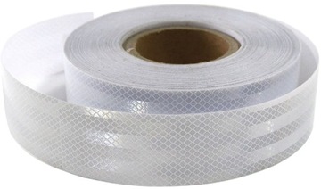 TAŚMA ODBLASKOWA NAKLEJKA FOLIA SREBRNA BIAŁA 5cm