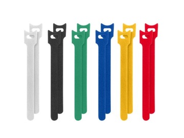 Organizery kabli rzepy kolorowe 12mm x 15cm 12szt.