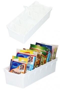 POJEMNIK ORGANIZER PUDEŁKO NA ZIOŁA PLASTIKOWY DZIELONY Z PRZEGRODAMI 30cm