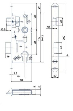 ЗАМОК ХУБОВ СО ВСТАВКОЙ 72/40 ВСТАВКА
